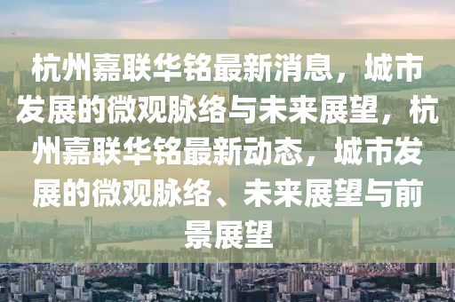 杭州嘉联华铭最新消息，城市发展的微观脉络与未来展望，杭州嘉联华铭最新动态，城市发展的微观脉络、未来展望与前景展望中山市多米克自动化设备有限公司